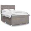 vidaXL Sommier &agrave; lattes de lit avec matelas Taupe 160x200 cm Tissu