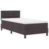 vidaXL Lit &agrave; ressorts avec matelas Marron fonc&eacute; 80 x 200 cm tissu
