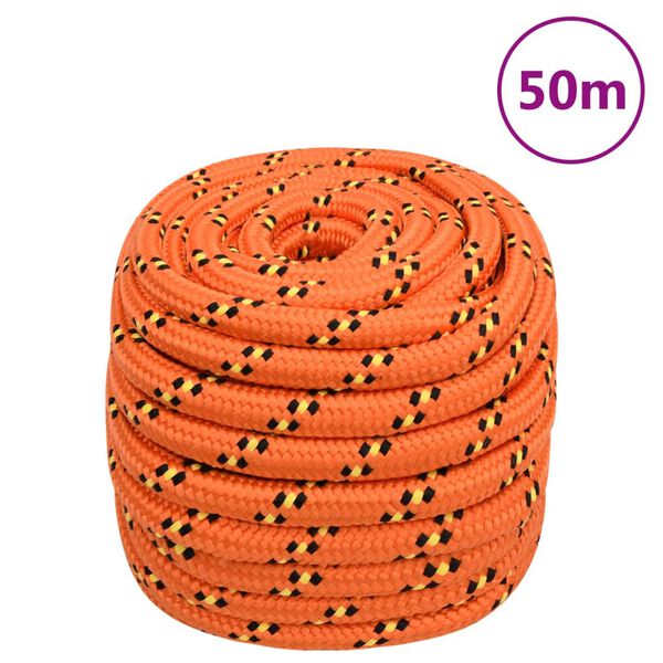 vidaXL Corde de bateau Orange 20 mm 50 m Polypropyl&egrave;ne