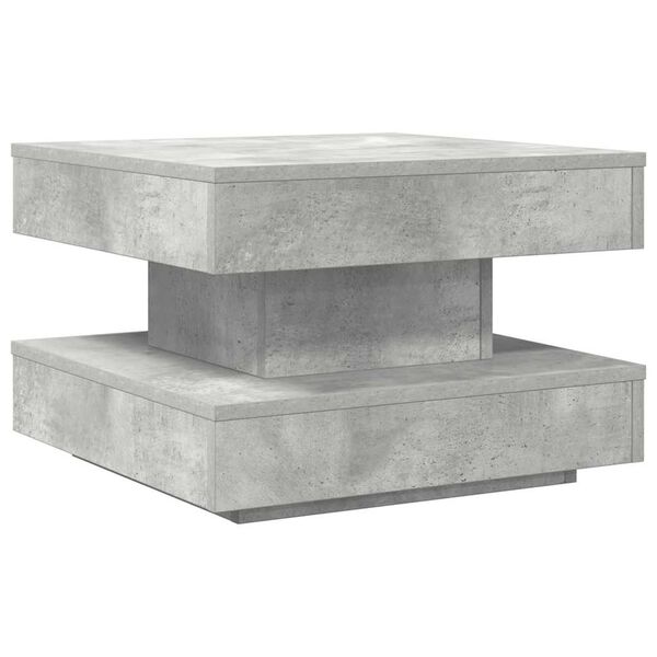 vidaXL Table basse rotative à 360 degrés gris béton 50x50x34,5 cm