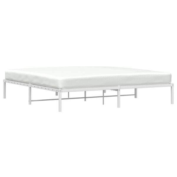 vidaXL Cadre de lit m&eacute;tal sans matelas blanc 193x203 cm