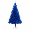 vidaXL Arbre de No&euml;l artificiel pr&eacute;-&eacute;clair&eacute; et boules bleu 120 cm PVC