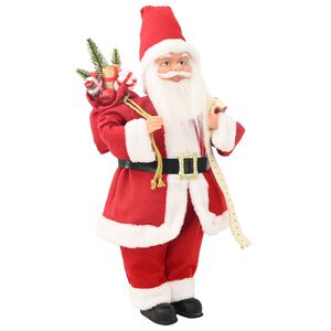vidaXL Figurine de P&egrave;re No&euml;l Rouge 30 cm Polyester