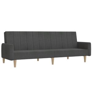 vidaXL Canap&eacute;-lit &agrave; 2 places gris fonc&eacute; tissu