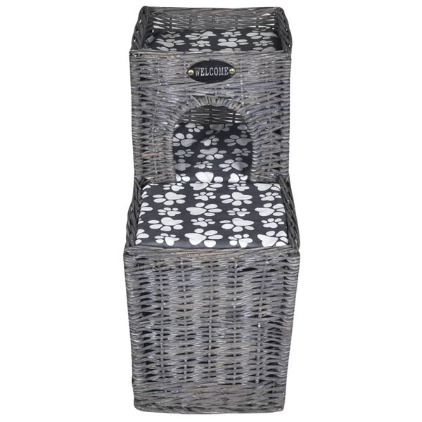 vidaXL Arbre/maison/ch&acirc;teau &agrave; chat avec coussin Saule