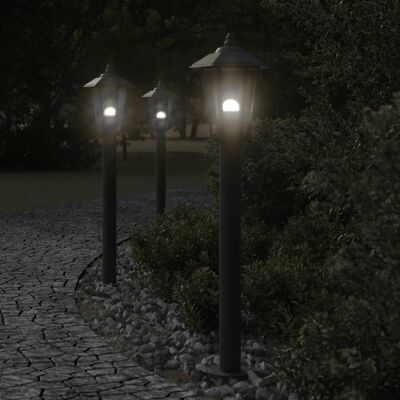 vidaXL Lampadaire d'extérieur noir 80 cm acier inoxydable