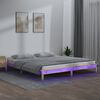 vidaXL Cadre de lit &agrave; LED sans matelas 135x190 cm bois massif