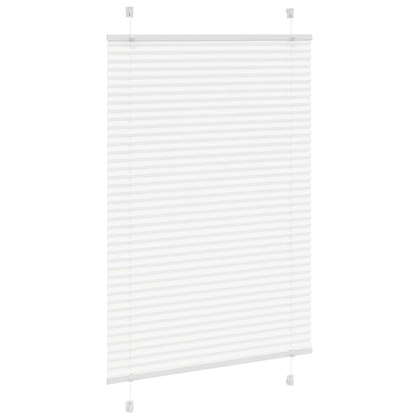 vidaXL Store pliss&eacute; blanc 90x100 cm largeur du tissu 89,4 cm polyester