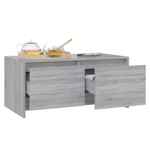 vidaXL Table basse sonoma gris 90x50x41,5 cm bois d'ingénierie
