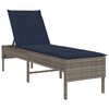 vidaXL Transat avec coussin gris 55x200x44cm r&eacute;sine tress&eacute;e