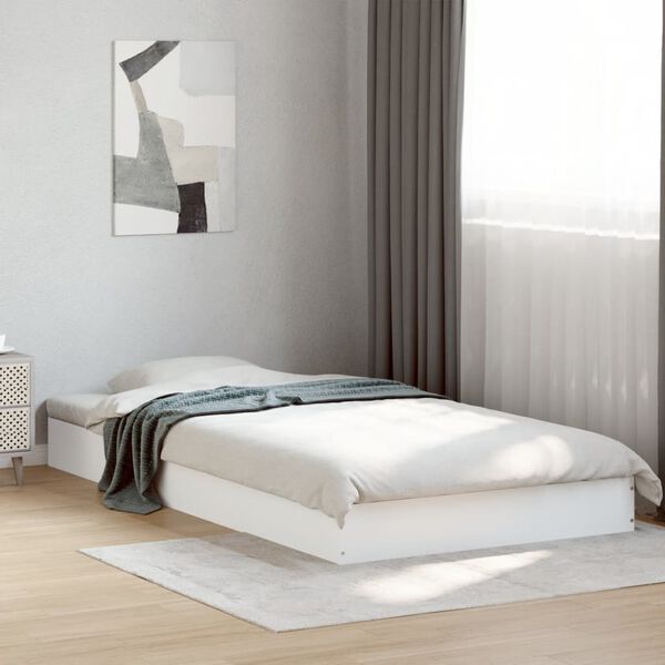 vidaXL Cadre de lit sans matelas blanc 90x190 cm bois d'ingénierie