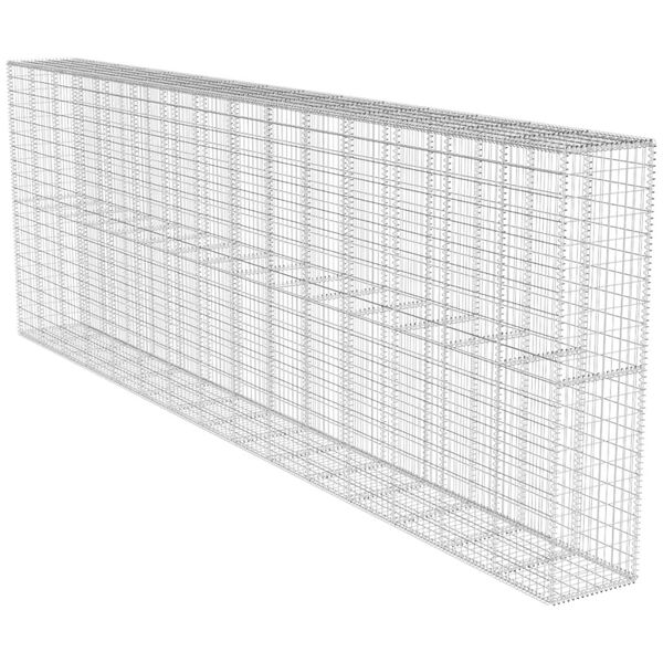 vidaXL Mur en gabion avec couvercle Acier galvanis&eacute; 600 x 50 x 200 cm