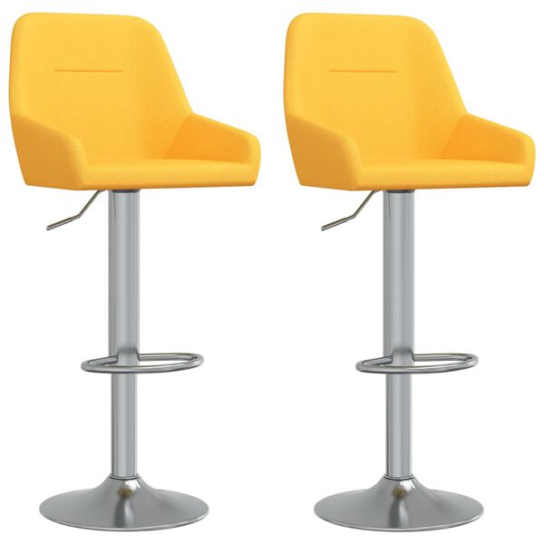vidaXL Tabourets de bar lot de 2 jaune moutarde tissu