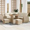 vidaXL Ensemble de canap&eacute; de jardin 8 pcs Beige polyrotin
