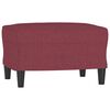 vidaXL Canap&eacute; &agrave; 3 places avec repose-pieds Rouge bordeaux 180 cm Tissu
