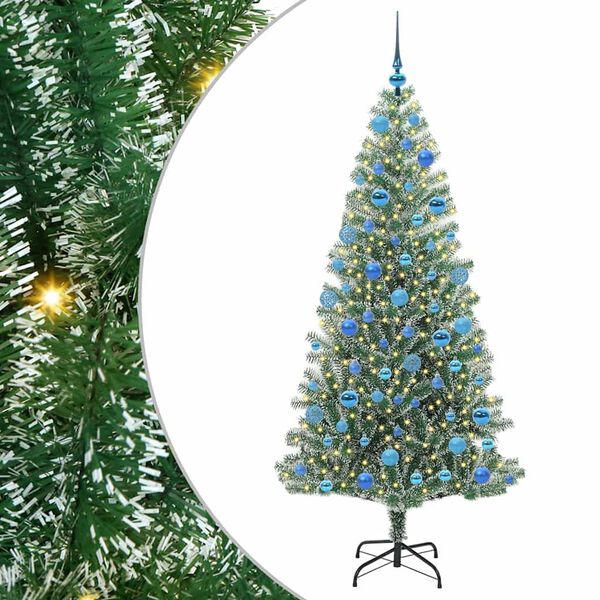 vidaXL Arbre de No&euml;l artificiel floconn&eacute; de neige avec lumi&egrave;re LED