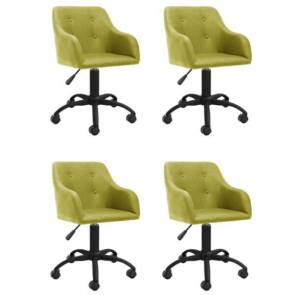 vidaXL Chaises pivotantes &agrave; manger lot de 4 vert tissu