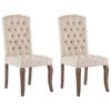 vidaXL Chaises &agrave; manger lot de 2 beige tissu &agrave; l'aspect de lin