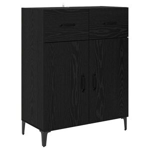 vidaXL Buffet Ch&ecirc;ne noir 69,5 x 34 x 90 cm Bois d'ing&eacute;nierie