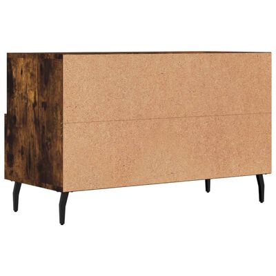 vidaXL Meuble TV Chêne fumé 80x36x50 cm Bois d'ingénierie