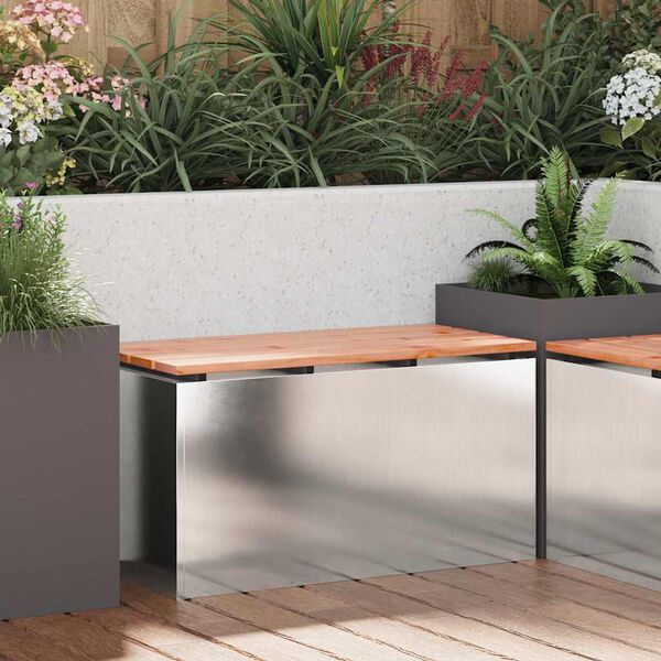 vidaXL Banc de jardin Argent 80 x 40 x 43 cm Acier inoxydable