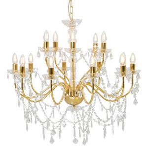 vidaXL Lustre 2 couches Dor&eacute; 15 ampoules E14