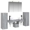 vidaXL Ensemble de mobilier de salle de bain 6 pc Sonoma gris