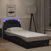 vidaXL Cadre de lit Viana avec LED sans matelas noir 90x190 cm