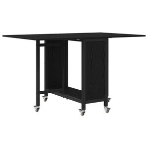 vidaXL Table &agrave; manger pliante avec roulettes 130 x 80 x 76,5 cm