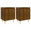 vidaXL Tables de chevet pieds en bois 2 pcs Ch&ecirc;ne marron 40x30x50 cm