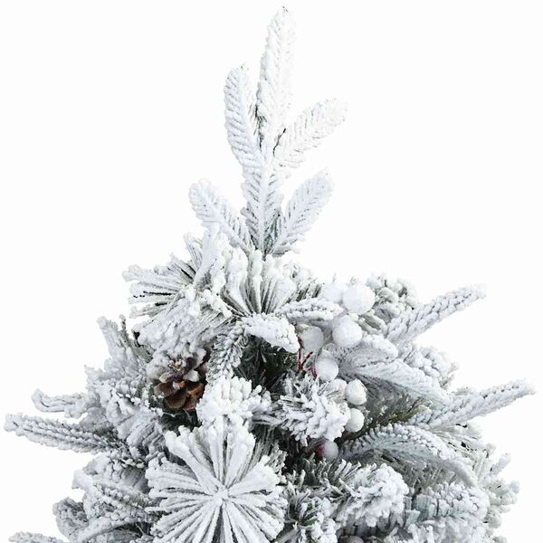 vidaXL Sapin de Noël artificiel à branches pliantes, duveteux de neige