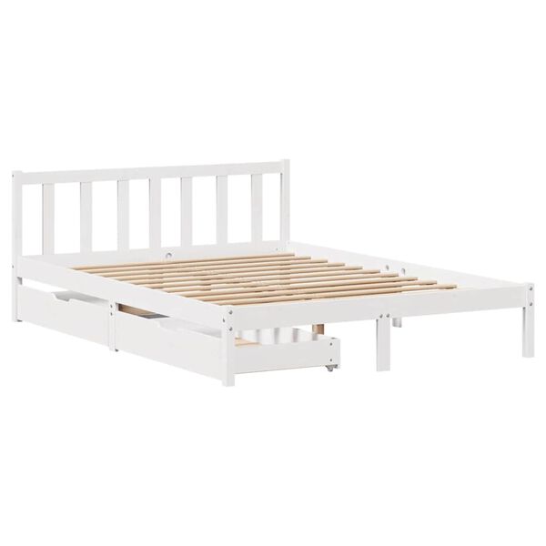 vidaXL Cadre de lit sans matelas blanc 120x200 cm bois de pin massif