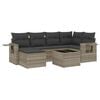 vidaXL Salon de jardin avec coussins 7 pcs gris clair r&eacute;sine tress&eacute;e