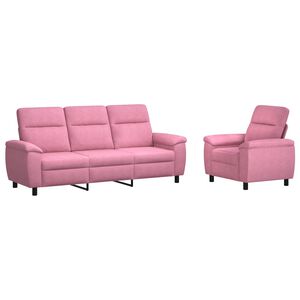 vidaXL Ensemble de Canap&eacute;s 2 pcs Rose Tissu