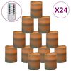 vidaXL Bougies &agrave; LED sans flamme 24 pcs avec t&eacute;l&eacute;commande Blanc chaud