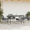 vidaXL Ensemble &agrave; manger de jardin et coussins 5 pcs noir rotin verre