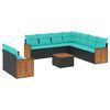 vidaXL Ensemble de canap&eacute; de jardin 10 pcs avec coussins noir r&eacute;sine tress&eacute;e