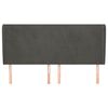 vidaXL T&ecirc;te de lit avec oreilles Gris fonc&eacute; 163x23x118/128 cm Velours