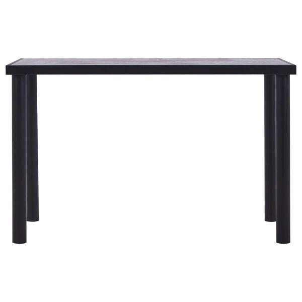 vidaXL Table de salle à manger Noir et gris béton 120x60x75 cm MDF