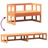 vidaXL Canap&eacute; de jardin extensible cire marron bois massif de pin
