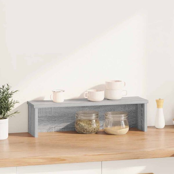 vidaXL &Eacute;tag&egrave;re de cuisine empilable sonoma gris 60x15x16 cm