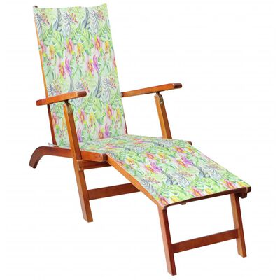 vidaXL Coussin de chaise terrasse à motif de feuilles (75+105)x50x4 cm