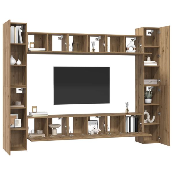 vidaXL Ensemble meuble TV 10 pcs Chêne artisanal 30,5 x 30 x 90 cm