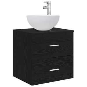 vidaXL Meuble lavabo mural Ch&ecirc;ne noir 49,5 x 35 x 63 cm