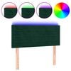 vidaXL T&ecirc;te de lit &agrave; LED Vert fonc&eacute; 80x5x78/88 cm Velours