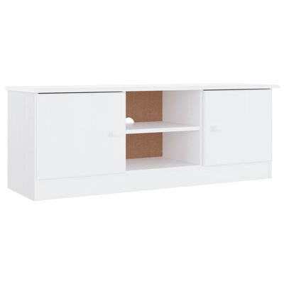 vidaXL Meuble TV ALTA blanc 112x35x41 cm bois massif de pin