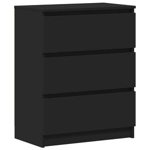 vidaXL Buffet Noir 60x35x76 cm Bois d'ing&eacute;nierie