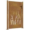 vidaXL Portail de jardin 100x150 cm en acier Corten avec motif gazon