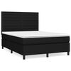 vidaXL Sommier &agrave; lattes de lit avec matelas Noir 140x190 cm Tissu