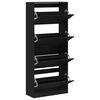 vidaXL Armoire &agrave; chaussures 4 tiroirs rabattables noir 80x34x187,5 cm